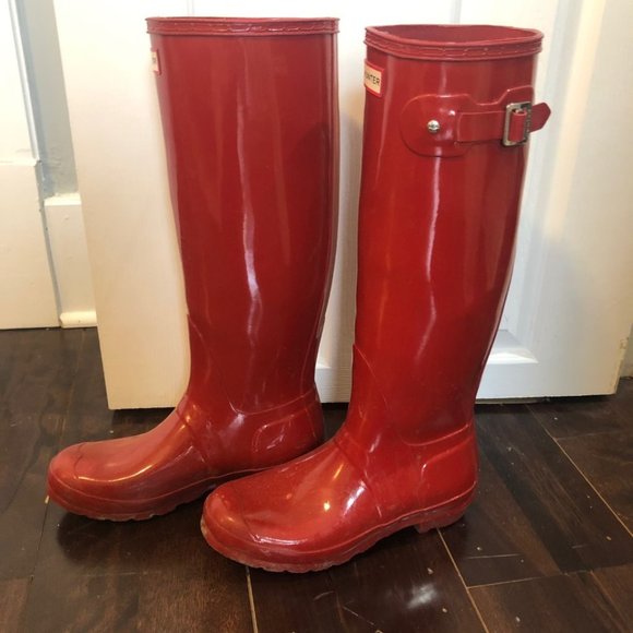 Authentic Hunter Rain Boots - Women's Size 8 - Red - Picture 2 of 4